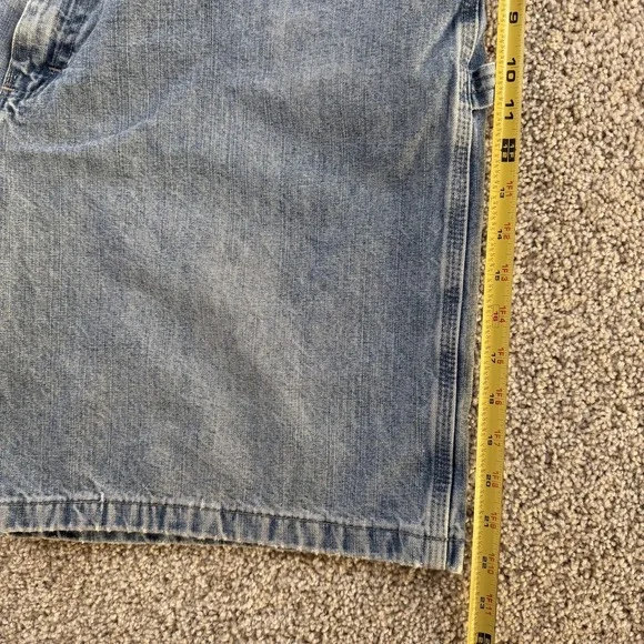 Wrangler Shorts Mens 42 Blue Denim Cargo Carpenter Utility Pockets Workwear - Picture 8 of 13